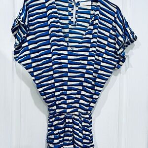 Ava Sky blue stripe romper sz XXS matching mommy & me jumper